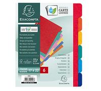 Exacompta 20 divisori cart. lucido flessibile 6 tacche neutre 220x170 mm