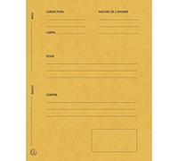 Exacompta 220109E - Confezione da 25 cartelle per formato DIN A4, in cartone resistente, ideale per riporre fogli sciolti, stampa gialla, francese