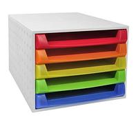 Exacompta 221098D THE BOX OUVerde 5 cassetti Arlecchino trasparente