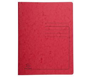 Exacompta 240225E Cartella archivio per documenti perforati in carta lucida 355gm2 per archiviazione di documenti A4 Rosso