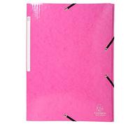 Exacompta Iderama Collection 55824E - Cartellina elastica a 3 alette, adatta per documenti A4, 425 g/m², con rivestimento lucido, certificazione FSC, confezione da 25, colore: Rosa