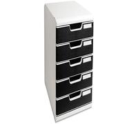 Cassettiera Modulo A4 - 35x28,8x32 cm - 5 cassetti - grigio/nero - Exacompta