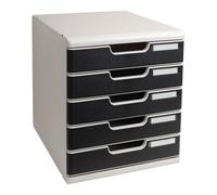 Cassettiera Modulo A4 - 35x28,8x32 cm - 5 cassetti - grigio/nero - Exacompta