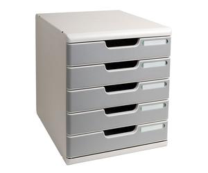 EXACOMPTA - 301041D - Cassettiera Modulo A4 - 28,8 x 32 x 35 cm - 5 cassetti - grigio-granito - Exacompta - 61958 - Conf. da 1 Pz. - 301041D