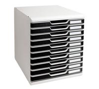 Exacompta 302014D Cassettiera Modulo A4, Grigio chiaro/nero, 35 x 28.8 x 32