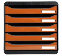 Exacompta 3097288D Cassettiera BIG-BOX PLUS IDERAMA, 5 cassetti aperti per formato fino a 24x32cm, Dimensioni (LxAxP) 27.8x27.1x34.7cm