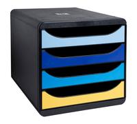 EXACOMPTA - 3104202D - Cassettiera Big Box Bee Blue - 4 cassetti A4 - nero-multicolore - Exacompta - 98603 - Conf. da 1 Pz.