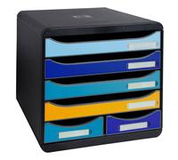Cassettiera A4 6 cassetti BIG-BOX MAXI nero/multicolore Bee Blue Exacompta
