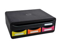 EXACOMPTA - 319798D - Cassettiera Toolbox - 27 x 35,5 x 13,5 cm - 4 cassetti - nero-arlecchino - Exacompta - 83527 - Conf. da 1 Pz. - 319798D