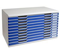 Exacompta 324003D Cassettiere, Grigio Chiaro/Blu, 35 x 57.6 x 32