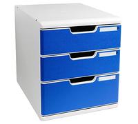 Cassettiera Modulo A4 - 28,8 x 32 x 35 cm - 3 cassetti - grigio/blu - Exacompta