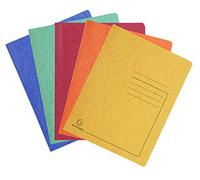 Exacompta 39990E Lotto di 25 cartelle con pressino in cartoncino lucido da 355 g con stampa di righe sulla copertina x archiviare o presentare fino a 350 fogli A4 blu giallo arancione rosso verde