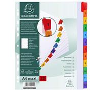 Exacompta Separatore numerico 1/12 4112E A4 maxi cartoncino bianco 160 gr tasti colorati