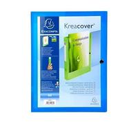 Exacompta 5 scatole archivio PP Kreacover A4 dorso 4 cm blu