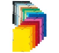 Exacompta 3 flap folder with label, A4 10 assorted vivid colours