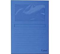 Exacompta 50102E - Lote de 100 Subcarpetas Forever® 120 con Ventana e Impresas, Color Azul