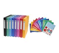 Exacompta 50300E Archivio, Confezione da 8, Multicolore & Cod. 55510AMZE 1 Confezione da 11 Cartelle 3 lembi con elastici angolari Cartoncino da 400 g/mq certificato FSC