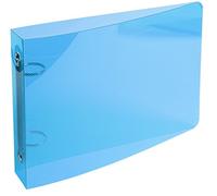 Exacompta - 51092E - 1 Raccoglitore Polipropilene Cristallo Rigato 0.7 mm Crystal Colours - 2 Anelli Tondi 25 mm Passo 80 mm - Dorso 35 mm - F.to Esterno 16.5x24 cm - Colore: Blu