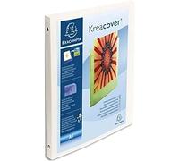 Exacompta - 51189E - 1 Raccoglitore Personalizzabile 1 Tasca Kreacover - 4 Anelli Tondi 15 mm - Dorso 20 mm - Polipropilene Opaco 0.5 mm - F.to Esterno 25x32 cm per A4 - Bianco