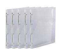 Exacompta - 511944E - Confezione da 5 Raccoglitori Polipropilene Cristallo Rigato 0.5 mm Crystal Colours - 4 Anelli Tondi 15 mm - Dorso 20 mm - F.to Esterno 25x32 cm per A4 - Colore: Cristallo