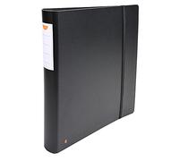 Exacompta - 51234E - 1 Raccoglitore Exabinder con Bloc-Notes e Chiusura con Elastico - 4 Anelli a D 30 mm - Dorso 50 mm - Dimensioni Esterne: 32x29 cm - Per Formato A4 Maxi - Colore nero