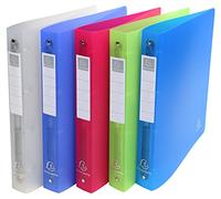 Exacompta - 51359E - 1 Raccoglitore Chromaline - 4 Anelli Tondi 30 mm - Dorso 40 mm - Polipropilene Traslucido 0.7 mm - Etichetta sul dorso - F.to Esterno 26.8x32 cm per A4 Maxi - 5 Colori Random