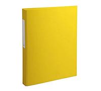 Exacompta - 51386E - Conf. da 10 Raccoglitori Foderati Polipropilene - 4 Anelli Tondi 25 mm in Terza di Copertina - Dorso 40 mm - F.to Esterno 25.5x32 cm per A4 - Colore Giallo