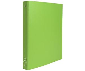 Exacompta - 51473E - 1 Raccoglitore Rigido Foderato Polipropilene - 4 Anelli Tondi 30 mm - Dorso 40 mm - Dimension Esterne 26x32 cm per Formato A4 - Colore Verde Anice