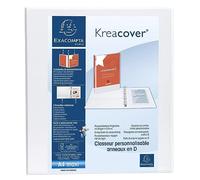 Exacompta - 51843E - 1 Raccoglitore Personalizzabile Kreacover - 4 Anelli a D 40 mm - Copertina Foderata PP con Tasca Fronte/Dorso/Retro - Dorso 64 mm - F.to Esterno 28.5x32 cm per A4 Maxi - Bianco