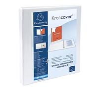 Exacompta 51940E 1 portalistino Personalizzabile Kreacover- 4 Anelli a D 16mm - Copertina Foderata Ppl con Tasca Fronte/Dorso - Dorso 38 mm - F.to Esterno 27.3X32 cm per A4 Maxi - Bianco