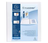Exacompta - 51943E - 1 Raccoglitore Personalizzabile Kreacover - 4 Anelli a D 40 mm - Copertina Foderata PP con Tasca Fronte/Dorso - Dorso 64 mm - F.to Esterno 28.5x32 cm per A4 Maxi - Bianco