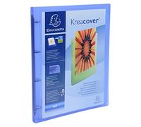 Exacompta - 51962E - 1 Raccoglitore Personalizzabile 1 Tasca Kreacover - 4 Anelli Tondi 15 mm - Dorso 20 mm - Polipropilene Traslucido 0.5 mm - F.to Esterno 25x32 cm per A4 - Blu