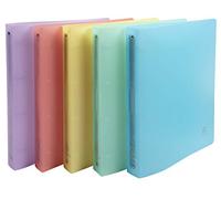 Exacompta - 51970E - Conf. da 5 Raccoglitori Chromaline Pastel - 4 Anelli Tondi 30 mm - Dorso 40 mm - Polipropilene Traslucido 0.5 mm - F.to Esterno 26.8x32 cm per A4 - 5 Colori Assortiti
