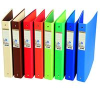 Exacompta - 51980E - Conf. da 10 Raccoglitori Foderati in Cartoncino Bicolore Riciclato Forever - 4 Anelli Tondi 30 mm - Dorso 40 mm - F.to Esterno 26x32 cm per A4 - 8 Colori Assortiti