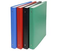 Exacompta - 52432E - 1 Raccoglitore Foderato PVC - 4 Anelli Tondi 30 mm - Dorso 40 mm - Dimensioni Esterne 28x34,3 cm per Formato da Archiviare 24x32 cm - 4 Colori Random