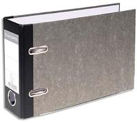 Exacompta 53111E, Cartella orizzontale a leva, In carta marmorizzata, Dorso 70-75 mm, Meccanica, Dimensioni esterne: 17.5 x 29 x 7 cm, Formato file A5 orizzontale, Colore grigio - dorso nero