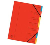 Exacompta 54075E Organiser formato A4, 7 parti, colore: rosso