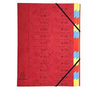 Exacompta 54245E Classificatori con Punti Metallici, 32 x 24.50 x 1 cm, Rosso