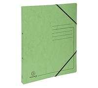 Exacompta - 542563E - 1 Raccoglitore in Cartoncino Lustré Stampato 355 g/mq - Chiusura con Elastici Angolari - 2 Anelli Tondi da 15 mm - Dorso 20 mm - F.to Esterno 25x32 cm per A4 - Verde Tiglio