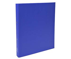 Exacompta - 54372E - Conf. da 20 Raccoglitori Rigidi Foderati Polipropilene - 2 Anelli Tondi 30 mm - Dorso 40 mm - Dimension Esterne 26x32 cm per Formato A4 - Colore Blu
