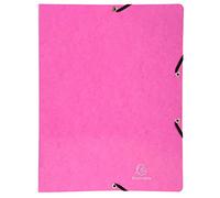 Exacompta - 54894E - 1 Raccoglitore in Cartoncino Lustré Lucido 600 g/mq Iderama - Chiusura con Elastici Angolari - 2 Anelli Tondi 15 mm - F.to Esterno 25x32 cm per A4 - Colore Rosa