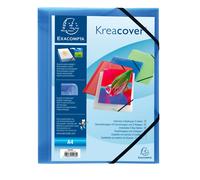 EXACOMPTA - 55182E - Cartella personalizzabile Kreacover - con elastico - PP - 24 x 32 cm - blu trasparente - Exacompta - 82463 - Conf. da 1 Pz. - 55182E