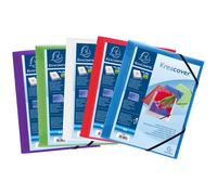 EXACOMPTA - 55189E - Cartella 3 lembi con elastico angolare Kreacover - A4 - dorso 1,5 cm - PP - colori assortiti - Exacompta - 64490 - Conf. da 5 Pz. - 55189E