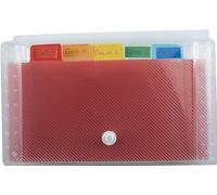 Exacompta Classificatore Crystal 6 tasche in PP 11x18 cm Bianco Trasparente