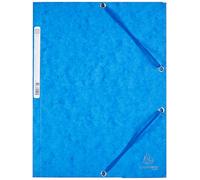 Cartellina con elastico - cartoncino lustrE' - 3 lembi - 400 gr - 24x32 cm - blu - Exacompta