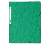 Cartellina con elastico - cartoncino lustrE' - 3 lembi - 400 gr - 24x32 cm - verde - Exacompta