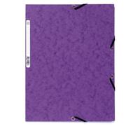 Cartellina con elastico - cartoncino lustrE' - 3 lembi - 400 gr - 24x32 cm - viola - Exacompta