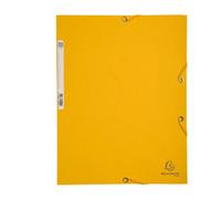 EXACOMPTA - 55509E - Cartella 3 lembi con elastico angolare - A4 - dorso 0,3 cm - cartoncino Lustrè - giallo - Exacompta - 71864 - Conf. da 25 Pz. - 55509E
