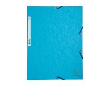 EXACOMPTA - 55519E - Cartellina con elastico - cartoncino Lustrè - 3 lembi - 400 gr - 24 x 32 cm - turchese - Exacompta - 71867 - Conf. da 25 Pz. - 55519E