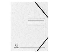 Exacompta Set 5 cartelle 555406E con elastico senza lembi, stampa righe, cartoncino 355 g/m², bianco